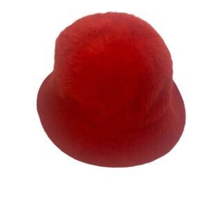 Marshall Field & Company women's France VTG red rabbit hair and wool bucket hat